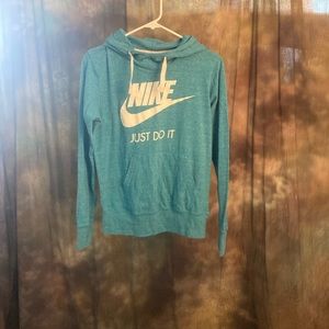 Blue Nike drawstring hoodie